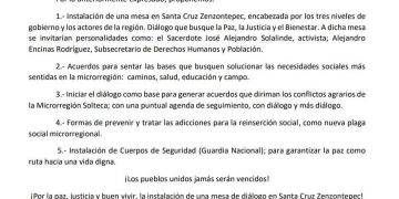 Chatinos desconocen multa al municipio de Santa Cruz Zenzontepec