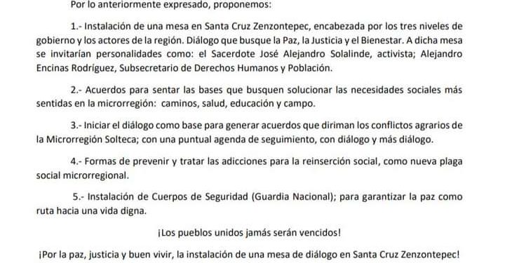 Chatinos desconocen multa al municipio de Santa Cruz Zenzontepec