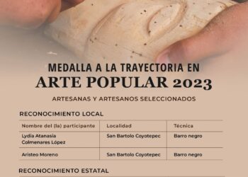 Dan a conocer a maestras y maestros artesanos ganadores de la Medalla a la Trayectoria en Arte Popular 2023