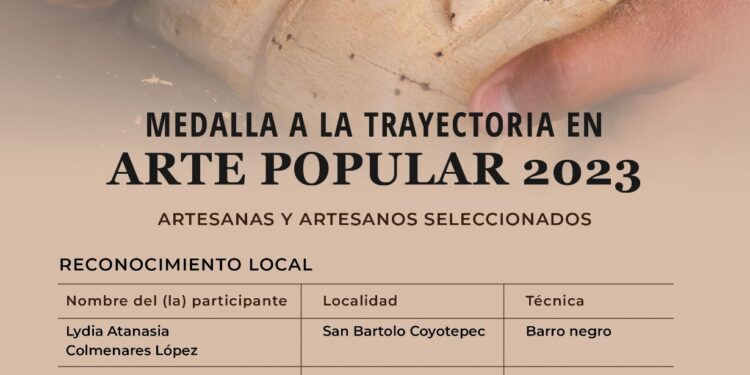 Dan a conocer a maestras y maestros artesanos ganadores de la Medalla a la Trayectoria en Arte Popular 2023
